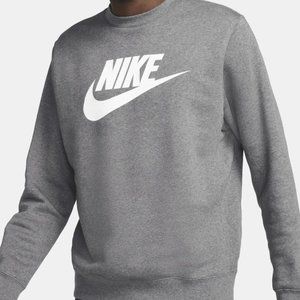 (NEW/NEVER WORN) Men's Nike Sportswear Club Fleece Graphic Crew; Grey; 2XL